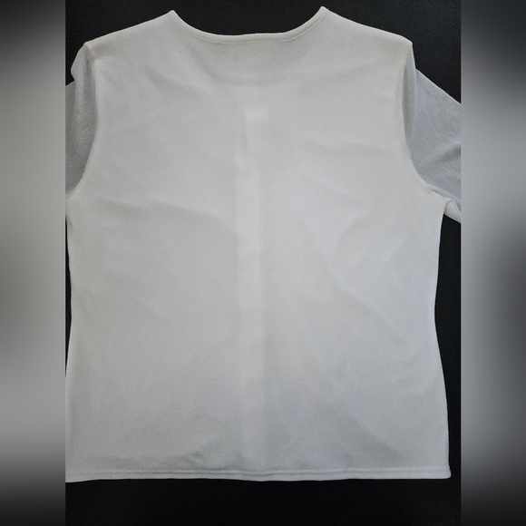 NWT - Imagio White Button Up Blouse w Sheer Sleeves - Size XL - Picture 8 of 9